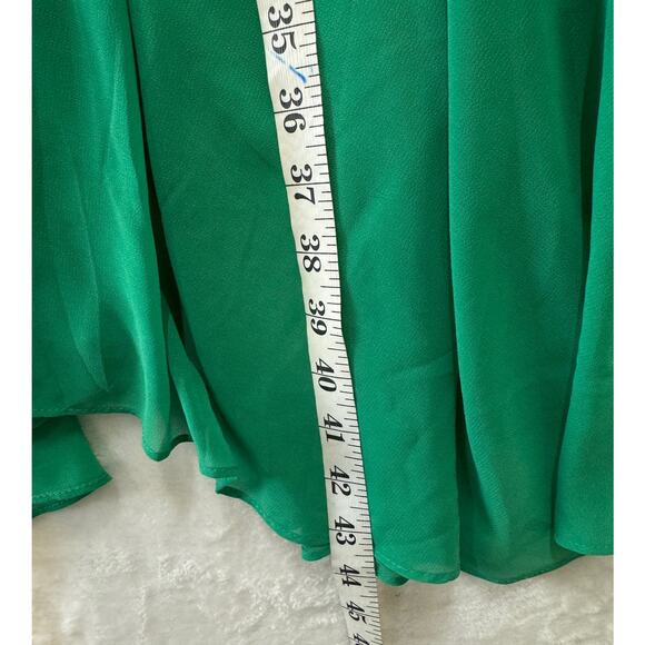 Meghan Los Angeles Sunset Dress Size XL Emerald Handkerchief Hem Kimono Sleeves - Picture 10 of 16